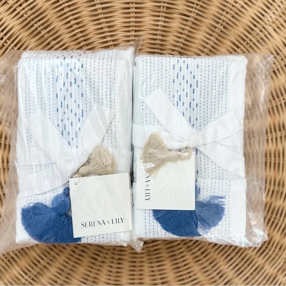 NEW Serena & Lily Sea Ranch Percale King Pillow Shams (Set of 2)-French Blue